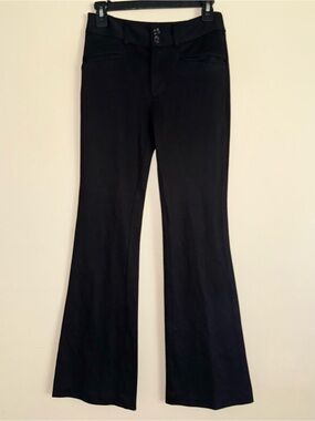 The Essential Trouser Pants by Anthropologie Black Knit Wide Leg Pants Size 0